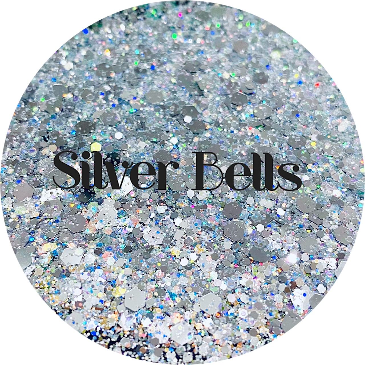 Polyester Glitter - Silver Bells by Glitter Heart Co.&#x2122;
